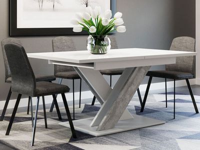Kuchyňský rozkládací stůl JORPE - beton / bílý