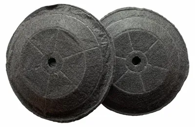 Two round charcoal filters are shown against a white background.
