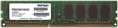 Immagine prodotto di Patriot Memory DDR3 8GB PC3-12800 (1600MHz) DIMM memoria 1 x 8 GB