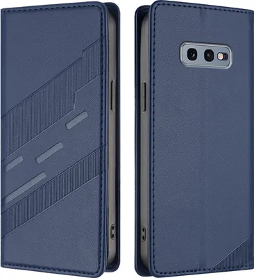 Produktbild von Hülle für Samsung Galaxy S10E, Kunstleder Brieftaschen Handyhülle mit Kartenfach und Standfunktion Blau