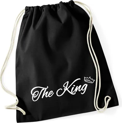 Produktbild von Huuraa Turnbeutel The King Krone 12 Liter Black Baumwolle Rucksack Geschenkidee
