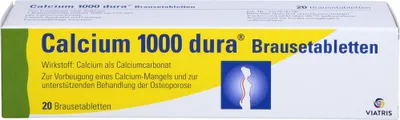 Obrázek produktu pro Kalcium 1000 dura šumivé tablety, 20 ks. Šumivé tablety