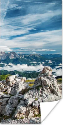 Produktbild von MuchoWow® Poster Alpen - Felsen - Gras 20x40 cm - Plakat - Foto