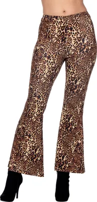 Produktbild von Schlaghose Animal Print braun 70er Disco Flower Power Party, Groesse:48
