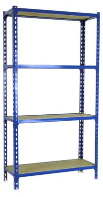 Image de Etagère Légère Sans Vis Maderclick Megaplus 4/300 1500 Bleu/bois Bleu/bois 1500x1200x300 - Simonrack