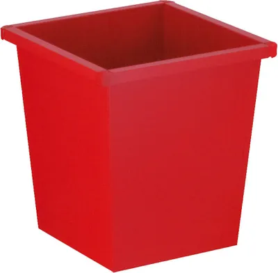 Produktbild von Viereckiger Papierkorb aus Metall mit Stoßecken aus Kunststoff | 27 Liter, HxBxT 36,1x34,2x34,3 | Rot