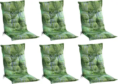Produktbild von Gartenstuhlauflagen - Grün - Mittellehner - 6er Set