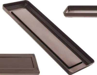 Obrázok produktu pre Kvetináč - Obdĺžnikový kvetináč - Plast - Veľkosť M - Dlhý - Čokoládovo hnedý