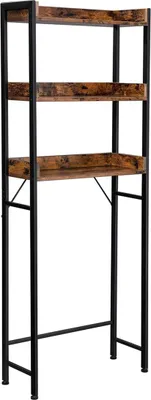 Obrázek produktu pro Koupelnová police Rootz – úložný regál – organizér – vintage styl – prostorově úsporný design – 63 cm x 25 cm x 165 cm