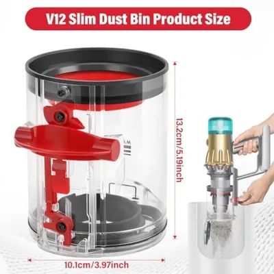 Produktbild von PromoHome® Staubsaugerbehälter Ersatzteil für Dyson V12 Detect Slim - Staubauffangbehälter Zubehör für Dyson V10 Digital Slim