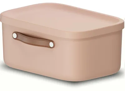 Productafbeelding van Rotho Maloja opbergbox 12 liter met deksel - Stapelbare opbergbox, roze, 1 stuks