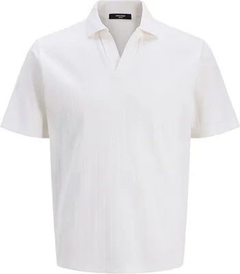 Produktbild von Jack & Jones Summer Design Rib Polo Ss Ss25 Kurzarm-poloshirt Weiß XL Mann Weiß XL
