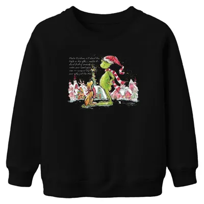 Produktbild von Maybe Christmas isn't about the lights Grinch Weihnachten lustig Uni Kinder Sweatshirt Pullover, Schwarz, 104