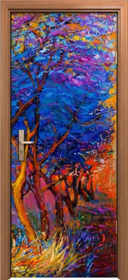 Produktbild von Türposter 80x200 cm Türaufkleber Türtapete Türfolie Klebefolie Foto Landschafts Wald Herbst Wald