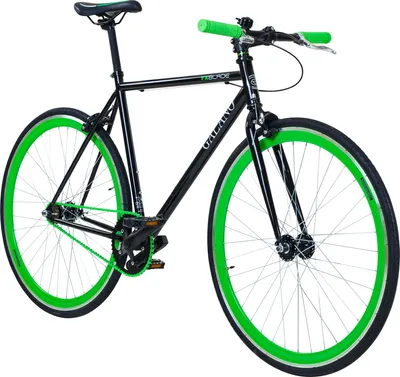 Produktbild von Galano Blade Fixie Fahrrad 28 Zoll Singlespeed 165 - 195 cm retro Urban Bike mit Flip Flop Nabe für Fixed Gear und Freilauf schwarz/grün 53 cm