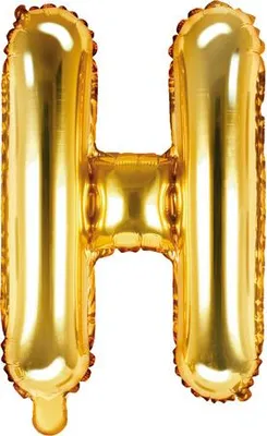 Obrázok produktu pre Fóliový balón písmeno "H", 35 cm, zlatý (1 balenie / 50 kusov)