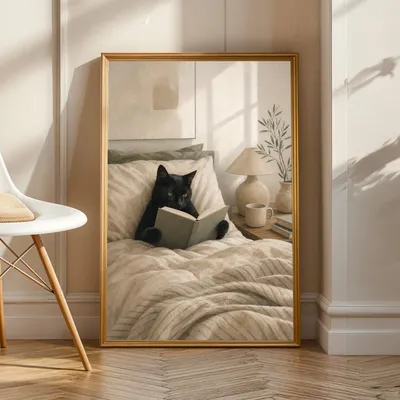 schwarze Katze, Katzenposter, Produktansicht 1