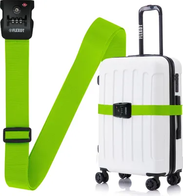 Immagine prodotto di Cinghia per valigie Flexot® con lucchetto a combinazione e TSA - Cinghie per valigie, cinghie di fissaggio per valigie, cinghie per bagaglio a mano e trolley