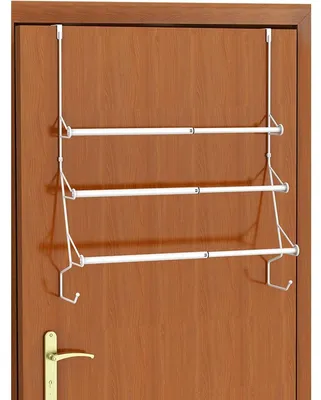 Produktbild von Handtuchhalter Türgarderobe Handtuchständer - Metall - Weiß - 32,7 bis 59,7 cm