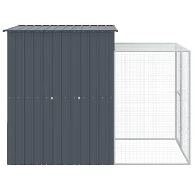 Image de vidaXL Cage à poules avec enclos Anthracite 165x251x181 cm Acier galvanisé