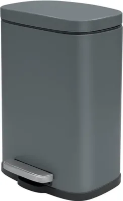 Produktbild von Spirella Abfalleimer 30 Liter Edelstahl mit Absenkautomatik und Inneneimer "Akira" Küche Mülleimer Softclose Abfalleimer grau matt