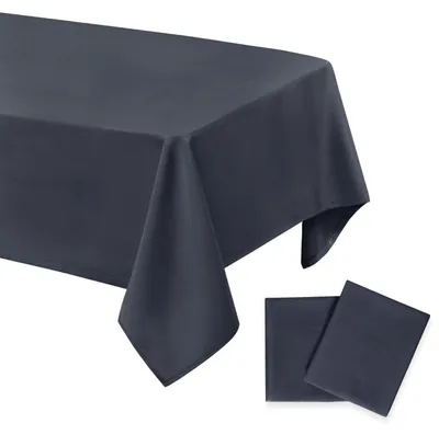 Immagine prodotto di Tovaglia, 2 pezzi, protezione antimacchia, lavabile, lavabile in lavatrice, dimensioni 140x280 cm, colore grigio