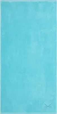 Produktbild von Sansibar Sylt Badetuch, Saunatuch „Classic“, 90x180 cm, türkis, hochwertiger Säbel-Stickerei, hautfreundlich, pflegeleicht