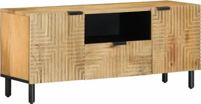 Obrázek produktu pro TV skříňka hnědý 105x33x46 cm masivní mangovníkové dřevo