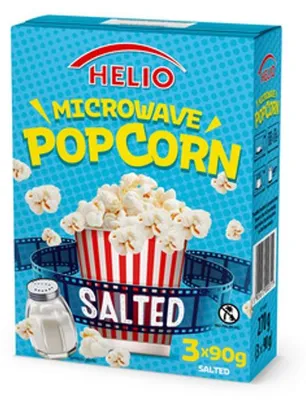 Zdjęcie produktu dla Microwave Popcorn Salted 3 x 90 g HELIO