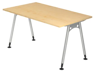 Produktbild von bümö Schreibtisch Serie-A - Nachbildung Ahorn, Größe:  140 x 80 cm