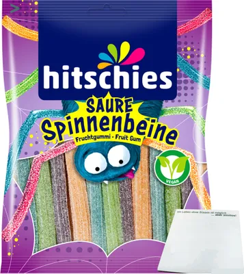 Produktbild von hitschler Hitschies Saure Spinnenbeine (125g Packung) + usy Block