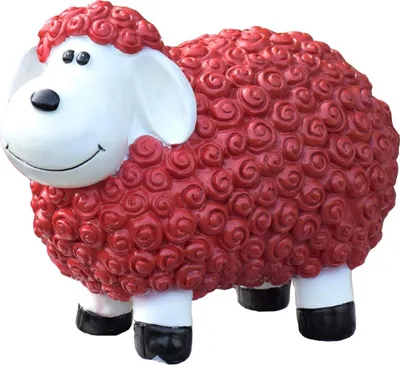 Produktbild von Schaf Rot Gartenfigur 23 cm hoch Deko Figur