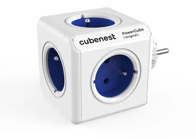 Obrázek produktu pro PowerCube Cubenest Original - Modrá Zásuvka - 5 výstupů, dětská pojistka, uzemnění, max 16A/250V3680W/50-60Hz