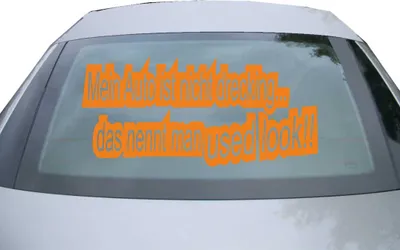 Produktbild von Indigos UG - Aufkleber Heckscheibe & Motorklappe DE6173 - orange - 600x285 mm - mein auto ist nicht drecking - Auto Scheiben Fenster Heckklappe Tuning Racing JDM - Die cut