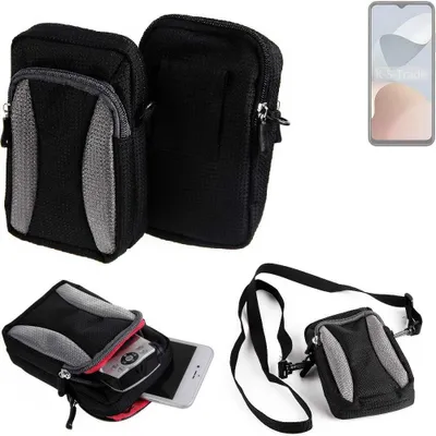 Produktbild von K-S-Trade Holster Schutz Hülle kompatibel mit ZTE Blade A54 Handy Hülle Gürteltasche Umhängetasche mit Zusatzfach schwarz