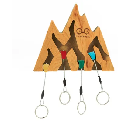 Schlüsselhalter aus Holz mit Bergdesign, 4 Haken