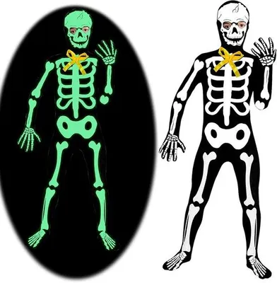 Productafbeelding van Skeletkostuum voor kinderen, Halloween skelet carnavalskostuum, Halloween kostuum kinderen