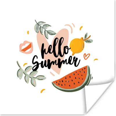 Produktbild von MuchoWow® Poster Wassermelone - Sommer - Rosa 100x100 cm - Babyzimmer