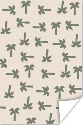 Produktbild von MuchoWow® Poster Palme - Pastell - Muster 40x60 cm - Plakate für die Wand - Poster Babyzimmer