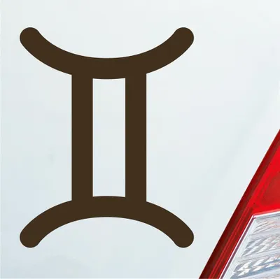 Produktbild von Auto Aufkleber Gemini Zwilling Sternzeichen Sterne Horoskop 8x10 cm Braun Sticker Heckscheibenaufkleber