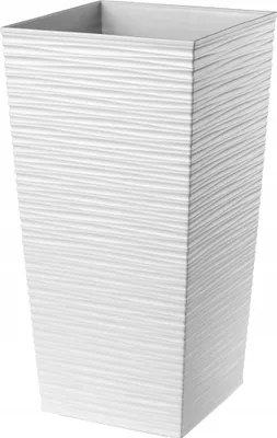 Immagine prodotto di KADAX "Tuluza" vaso di plastica per fiori, fioriera, vaso per piante, con inserto, quadrato, 40 cm, bianco