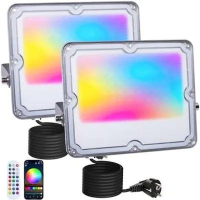 Immagine prodotto di Lampade da esterno a LED RGB in 2 pezzi, 30 W, dimmerabili e controllabili tramite app