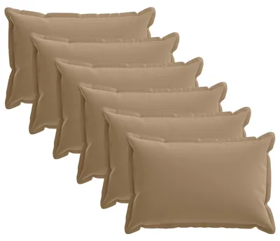Zdjęcie produktu dla Pokrowce na poduszki vidaXL, 6 sztuk, kolekcja HOUTEN, kolor taupe, 30 x 50 cm, poliester