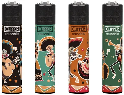 Produktbild von Clipper Feuerzeug 4er Set Dia de los Muertos