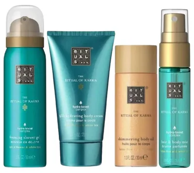Image de Rituals Karma Coffret cadeau Huile pour le corps 30 ml/Brume pour le corps 20 ml/Crème pour le corps 70 ml/Gel douche 50 ml