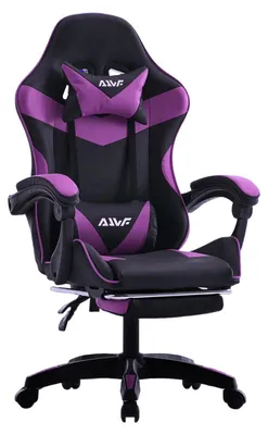 Image de Fauteuil de gaming – Siège de jeu ergonomique avec repose-pieds réglable et revêtement en similicuir – Noir et rouge
