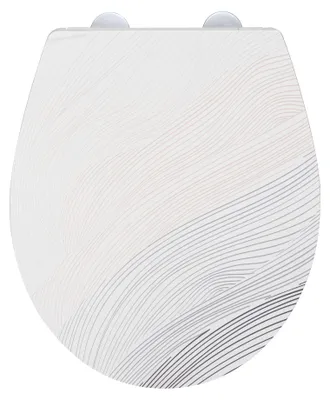 Produktbild von WENKO WC-Sitz Mod. Menin Duroplast mit Absenkautomatik kratzfest Edelstahl-Befestigung rutschfest Relief Oberfläche 38x44,5 cm mehrfarbig
