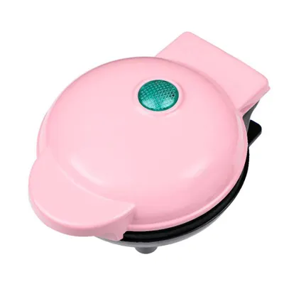 Imagen del producto de Máquina para hacer gofres AIORBER, fácil de usar, con revestimiento antiadherente, ideal para fiestas de cumpleaños infantiles, celebraciones familiares, Navidad, diseño retro, 350W, color rosa