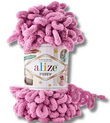 Immagine prodotto di Alize 1x 100 g Puffy Lana, tinta unita, uncinetto, lavoro a maglia (Rosa - 98)