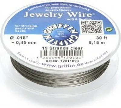 Produktbild von GRIFFIN Schmuckdraht Edelstahl-kunststoffummantelt/ transparent, Ø 0,45mm -9,15m